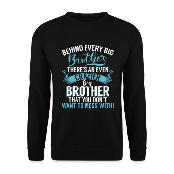 Brother Gifts - Unisex Pullover - Schwarz - Vorne - Alina (178cm) & Michal (187cm)