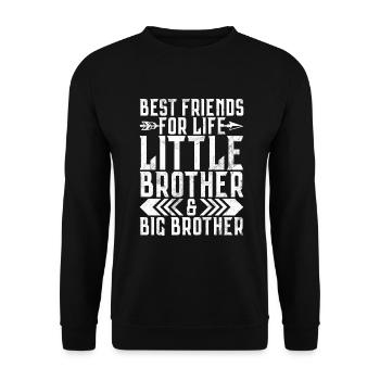 Brother Gifts - Unisex Pullover - Schwarz - Vorne - Alina (178cm) & Michal (187cm)