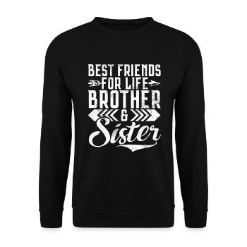 Brother Gifts - Unisex Pullover - Schwarz - Vorne - Alina (178cm) & Michal (187cm)
