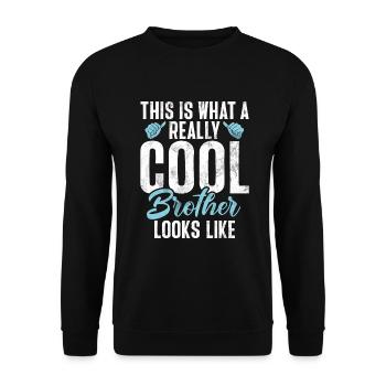 Brother Gifts - Unisex Pullover - Schwarz - Vorne - Alina (178cm) & Michal (187cm)