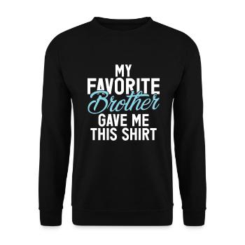 Brother Gifts - Unisex Pullover - Schwarz - Vorne - Alina (178cm) & Michal (187cm)