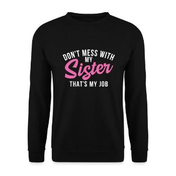 Little Brother Gifts - Unisex Pullover - Schwarz - Vorne - Alina (178cm) & Michal (187cm)