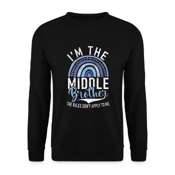 Cadeaux du frère du milieu - Sweat-shirt Unisexe - noir - Devant - Alina (178cm) & Michal (187cm)