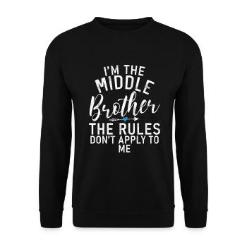 Cadeaux du frère du milieu - Sweat-shirt Unisexe - noir - Devant - Alina (178cm) & Michal (187cm)