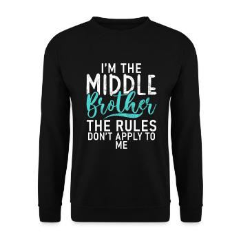 Cadeaux du frère du milieu - Sweat-shirt Unisexe - noir - Devant - Alina (178cm) & Michal (187cm)