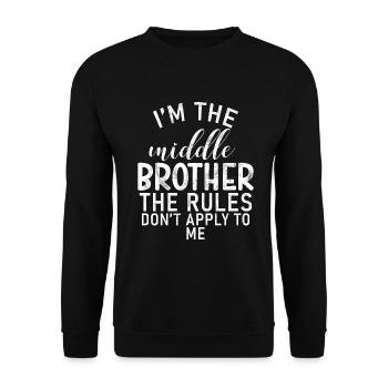 Cadeaux du frère du milieu - Sweat-shirt Unisexe - noir - Devant - Alina (178cm) & Michal (187cm)