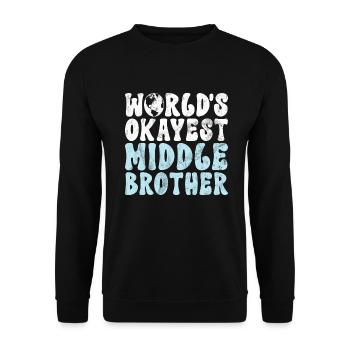 Middle Brother Gifts - Unisex Pullover - Schwarz - Vorne - Alina (178cm) & Michal (187cm)