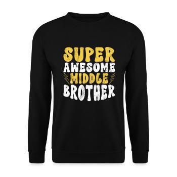 Middle Brother Gifts - Unisex Pullover - Schwarz - Vorne - Alina (178cm) & Michal (187cm)
