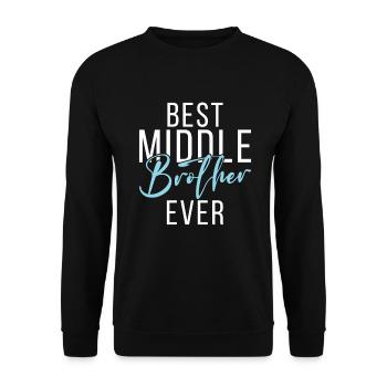 Middle Brother Gifts - Unisex Pullover - Schwarz - Vorne - Alina (178cm) & Michal (187cm)