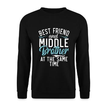 Cadeaux du frère du milieu - Sweat-shirt Unisexe - noir - Devant - Alina (178cm) & Michal (187cm)