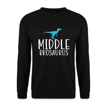 Middle Brother Gifts - Unisex Pullover - Schwarz - Vorne - Alina (178cm) & Michal (187cm)