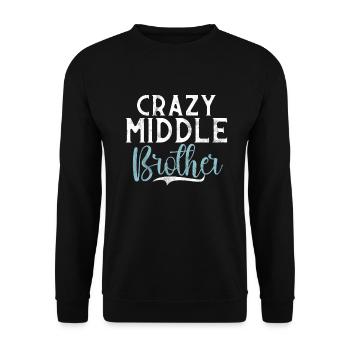 Middle Brother Gifts - Unisex Pullover - Schwarz - Vorne - Alina (178cm) & Michal (187cm)
