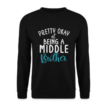 Cadeaux du frère du milieu - Sweat-shirt Unisexe - noir - Devant - Alina (178cm) & Michal (187cm)