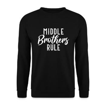 Middle Brother Gifts - Unisex Pullover - Schwarz - Vorne - Alina (178cm) & Michal (187cm)