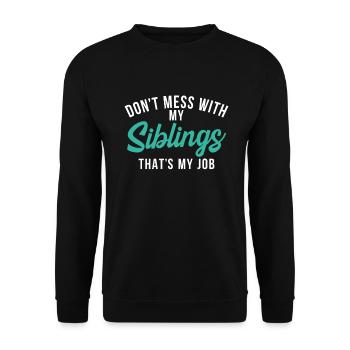 Middle Brother Gifts - Unisex Pullover - Schwarz - Vorne - Alina (178cm) & Michal (187cm)