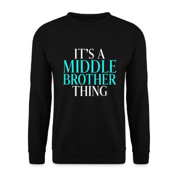 Cadeaux du frère du milieu - Sweat-shirt Unisexe - noir - Devant - Alina (178cm) & Michal (187cm)