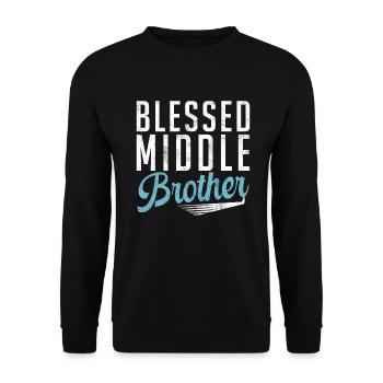 Cadeaux du frère du milieu - Sweat-shirt Unisexe - noir - Devant - Alina (178cm) & Michal (187cm)