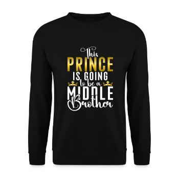 Middle Brother Gifts - Unisex Pullover - Schwarz - Vorne - Alina (178cm) & Michal (187cm)