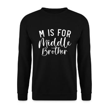 Middle Brother Gifts - Unisex Pullover - Schwarz - Vorne - Alina (178cm) & Michal (187cm)