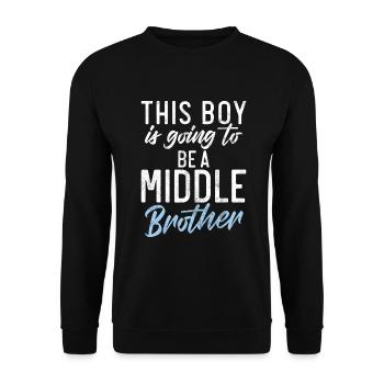 Cadeaux du frère du milieu - Sweat-shirt Unisexe - noir - Devant - Alina (178cm) & Michal (187cm)
