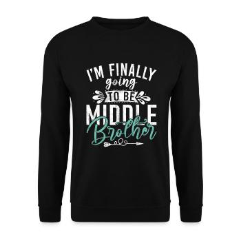 Cadeaux du frère du milieu - Sweat-shirt Unisexe - noir - Devant - Alina (178cm) & Michal (187cm)
