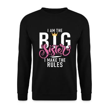 Big Sister Gift - Unisex Sweatshirt - black - Front - Alina (178cm) & Michal (187cm)