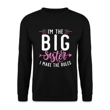 Big Sister Gift - Unisex Sweatshirt - black - Front - Alina (178cm) & Michal (187cm)