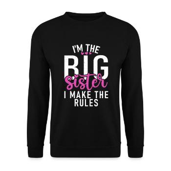 Big Sister Gift - Unisex Sweatshirt - black - Front - Alina (178cm) & Michal (187cm)