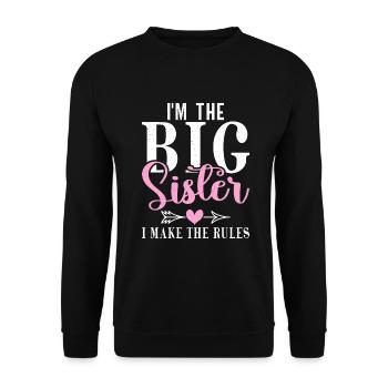 Big Sister Gift - Unisex Sweatshirt - black - Front - Alina (178cm) & Michal (187cm)
