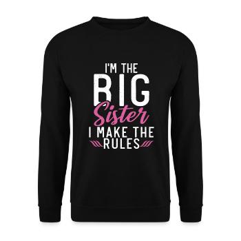 Big Sister Gift - Unisex Sweatshirt - black - Front - Alina (178cm) & Michal (187cm)