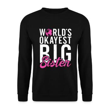 Big Sister Gift - Unisex Sweatshirt - black - Front - Alina (178cm) & Michal (187cm)