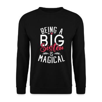 Big Sister Gift - Unisex Pullover - Schwarz - Vorne - Alina (178cm) & Michal (187cm)