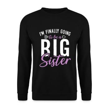 Big Sister Gift - Unisex Sweatshirt - black - Front - Alina (178cm) & Michal (187cm)