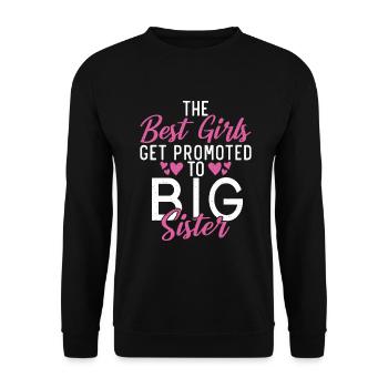 Big Sister Gift - Unisex Sweatshirt - black - Front - Alina (178cm) & Michal (187cm)