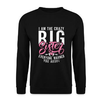 Big Sister Gift - Unisex Sweatshirt - black - Front - Alina (178cm) & Michal (187cm)