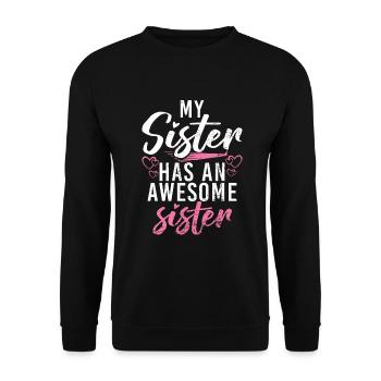 Big Sister Gift - Unisex Sweatshirt - black - Front - Alina (178cm) & Michal (187cm)