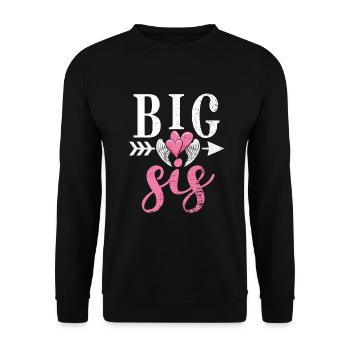 Big Sister Gift - Unisex Sweatshirt - black - Front - Alina (178cm) & Michal (187cm)