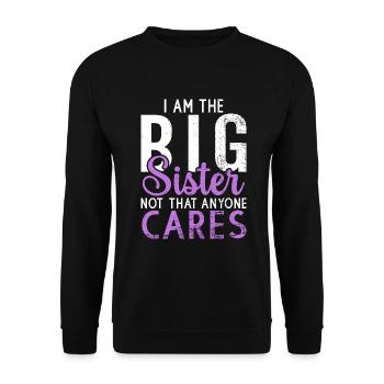 Big Sister Gift - Unisex Sweatshirt - black - Front - Alina (178cm) & Michal (187cm)