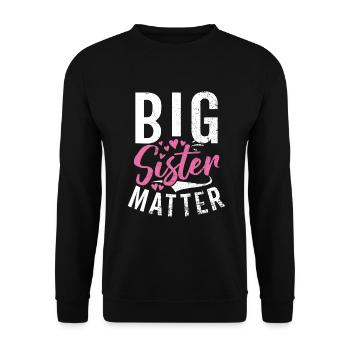 Big Sister Gift - Unisex Sweatshirt - black - Front - Alina (178cm) & Michal (187cm)