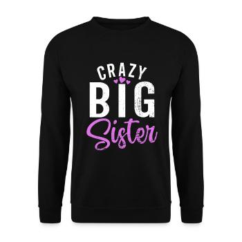 Big Sister Gift - Unisex Sweatshirt - black - Front - Alina (178cm) & Michal (187cm)