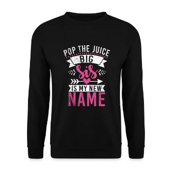 Big Sister Gift - Unisex Pullover - Schwarz - Vorne - Alina (178cm) & Michal (187cm)