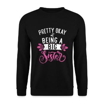 Big Sister Gift - Unisex Sweatshirt - black - Front - Alina (178cm) & Michal (187cm)