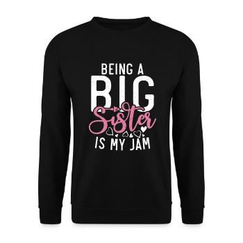 Big Sister Gift - Unisex Sweatshirt - black - Front - Alina (178cm) & Michal (187cm)
