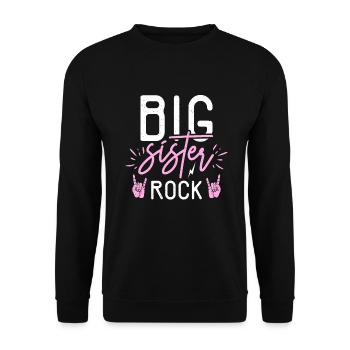 Big Sister Gift - Unisex Pullover - Schwarz - Vorne - Alina (178cm) & Michal (187cm)