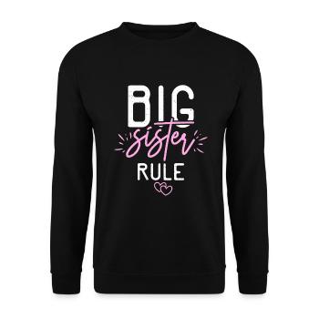 Big Sister Gift - Unisex Sweatshirt - black - Front - Alina (178cm) & Michal (187cm)