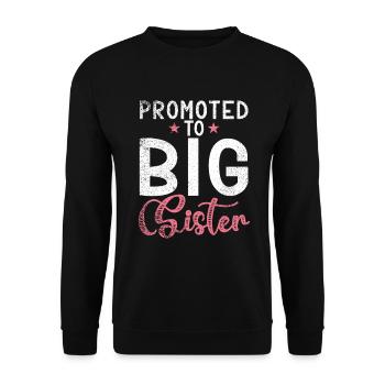Big Sister Gift - Unisex Sweatshirt - black - Front - Alina (178cm) & Michal (187cm)