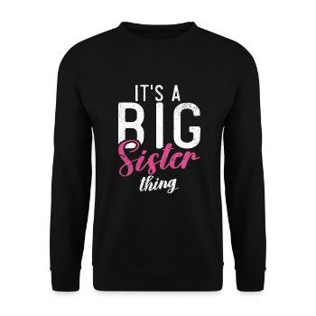 Big Sister Gift - Unisex Sweatshirt - black - Front - Alina (178cm) & Michal (187cm)