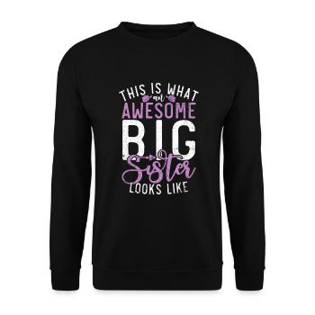 Big Sister Gift - Unisex Sweatshirt - black - Front - Alina (178cm) & Michal (187cm)