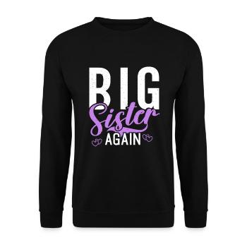 Big Sister Gift - Unisex Sweatshirt - black - Front - Alina (178cm) & Michal (187cm)