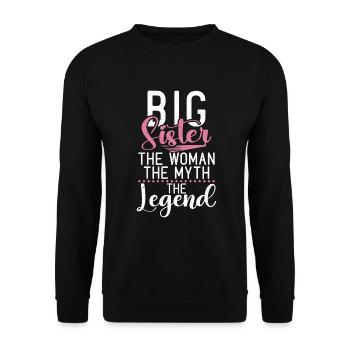 Big Sister Gift - Unisex Sweatshirt - black - Front - Alina (178cm) & Michal (187cm)